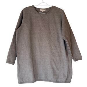 Woman Within Crew Neck Sweatshirt Gray Size Large (18/20)